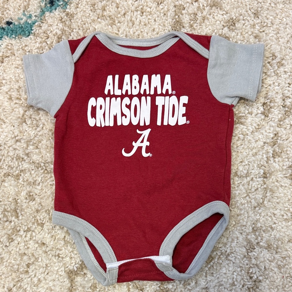 Alabama Crimson Tide Red and Gray Kids Bodysuit